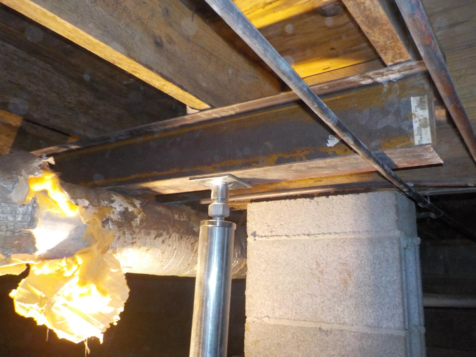 Foundation Repair Sagging Crawl Space in Murfreesboro Steal Beam