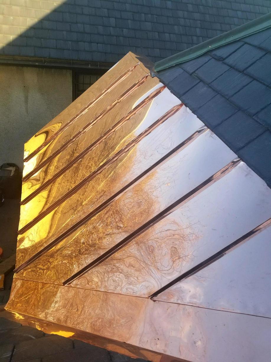 Roofing Services Slate Copper Roof Repair In Watertown Ma Finished Copper Panels