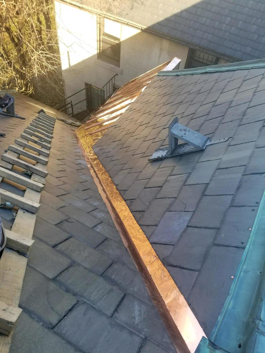 Roofing Services Slate Copper Roof Repair In Watertown Ma View From Up The Roof
