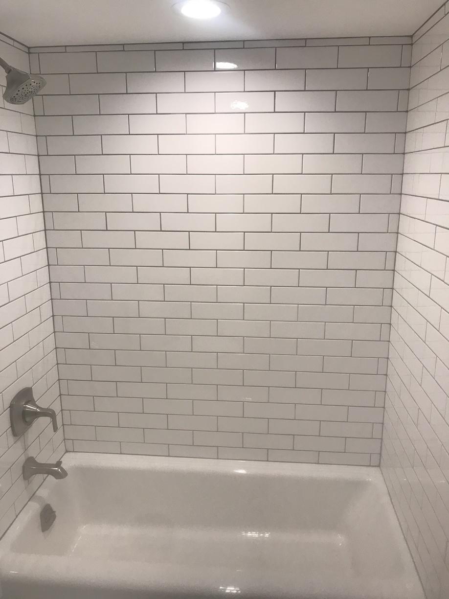 Basement Waterproofing Bathroom Finished in Massapequa Park Bathtub