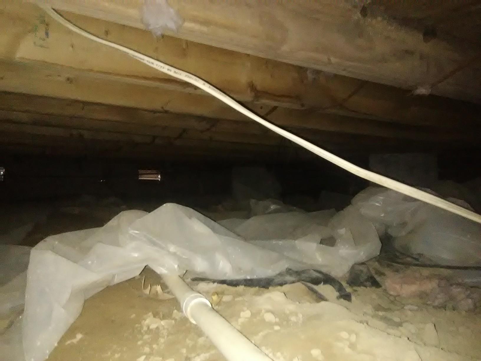 Crawl Space Repair Nasty Crawl Space in Walnut Ridge, AR Weak Plastic