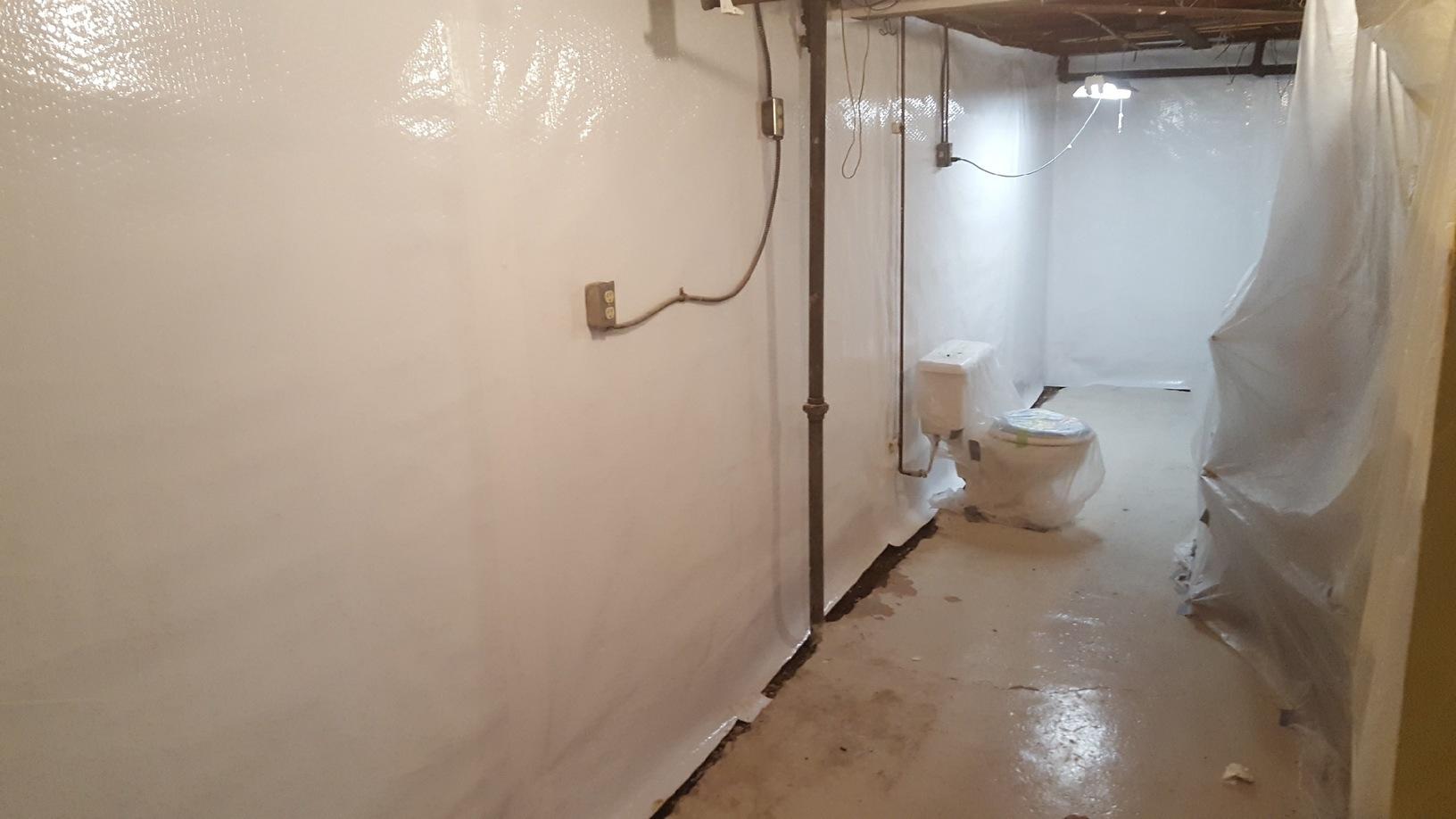 Basement Waterproofing Paint peeling walls in need of CleanSpace wall