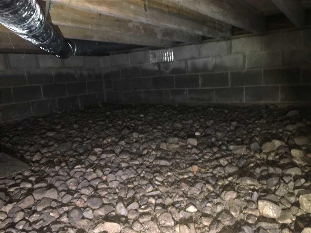 View of Crawl Space Repair - Crawl Space in Need of CleanSpace - Water Damage