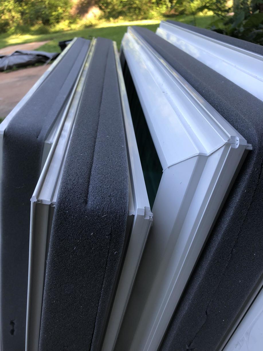 Alside Mezzo Vinyl Replacement Windows,Barnesville, Ga. Foam wrap