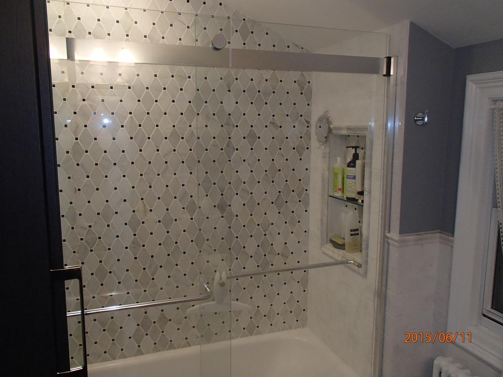 Basement Waterproofing Bathroom Finished in Holbrook, NY Bathtub