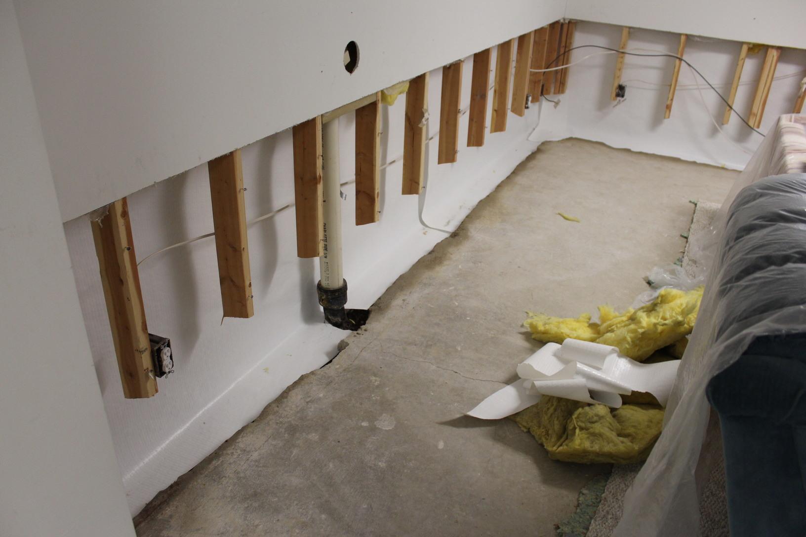 Waterproofing a Basement in Urbandale, IA Clean Space wall