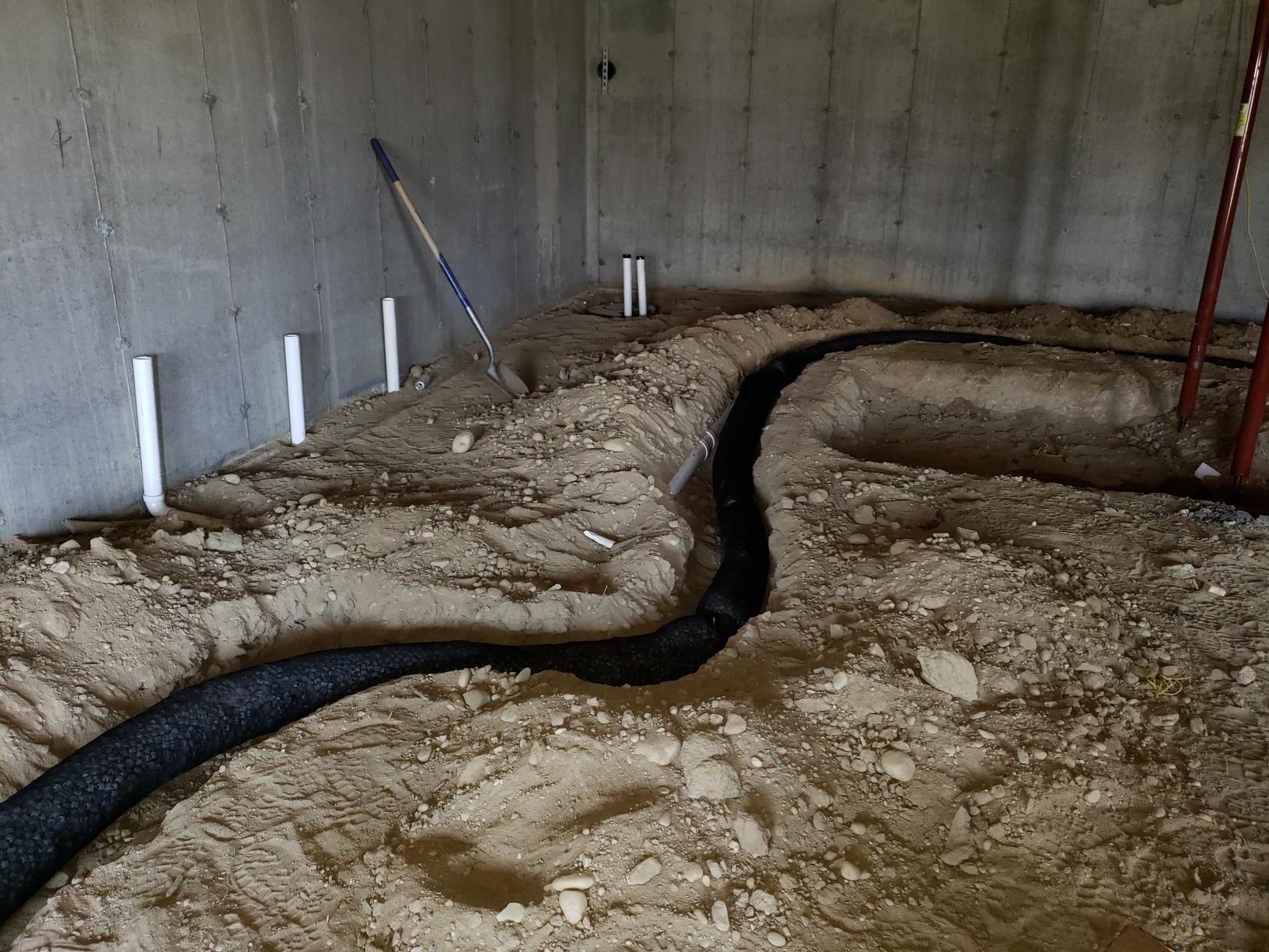 Basement Waterproofing EZFlow Piping System Installed in Sound Beach