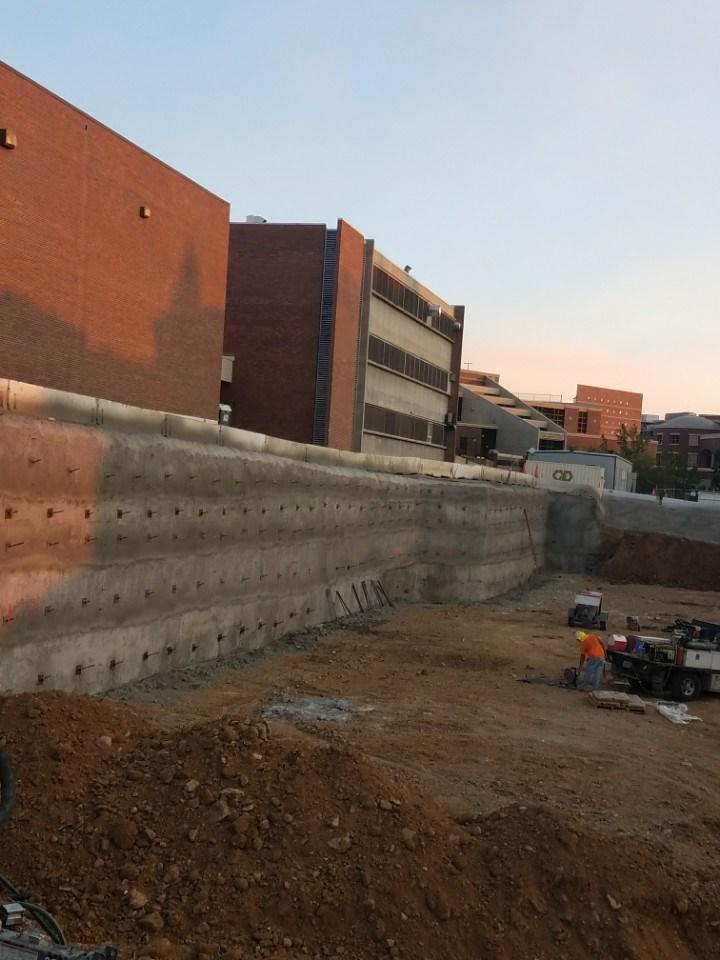 Foundation Repair UNR Arts Building Temporary Retaining Wall