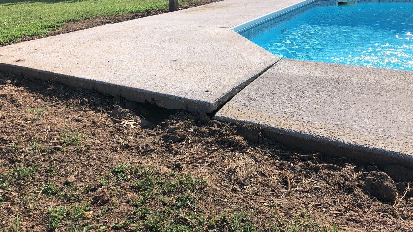 Concrete Repair Polylevel Sinking Pool Deck in Haskell