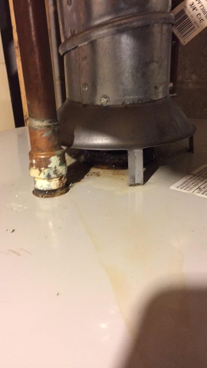 Water Damage Water Heater Leak in Englishtown, NJ. Water heater leak