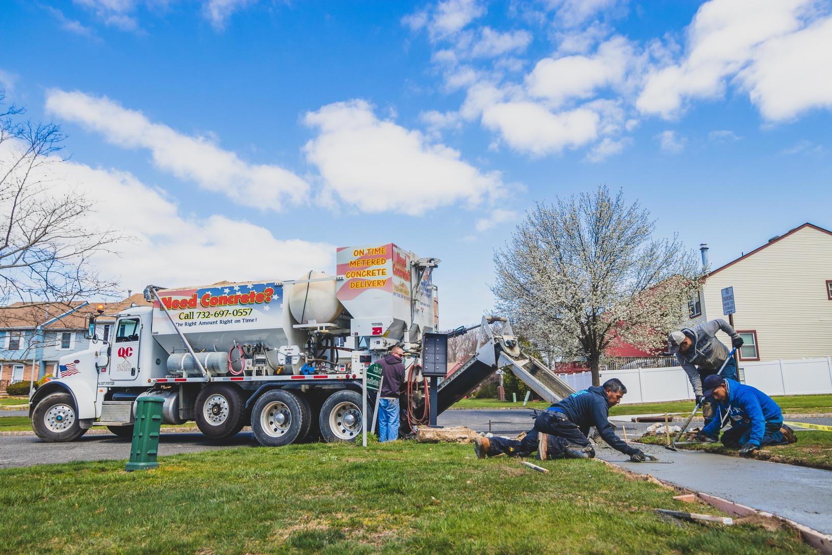 Mobile Concrete Delivery Concrete Delivery for new Sidewalks in Old