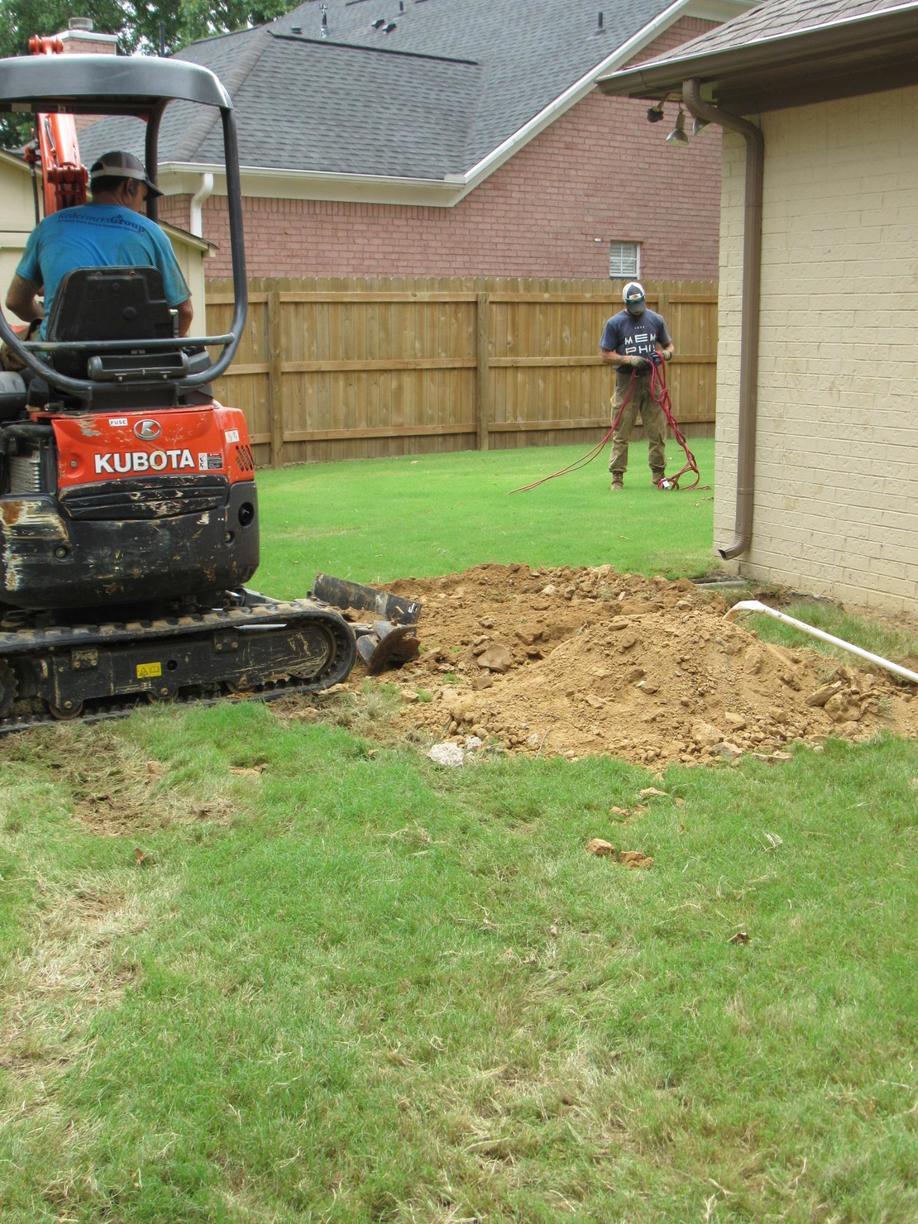 Foundation Repair Push Piers with Jed, Danny, and Juan Move that dirt!