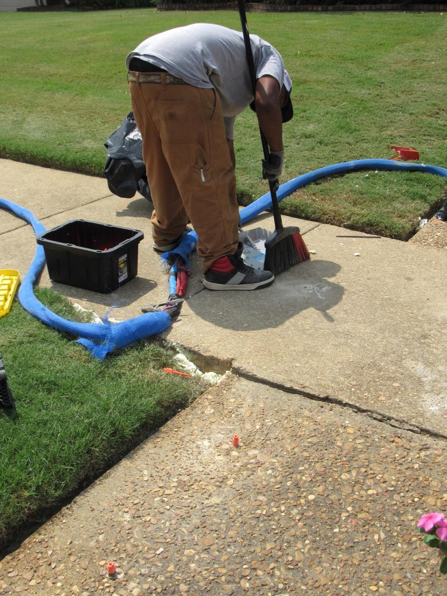 Concrete Leveling PolyLEVEL Injection on Collierville Walkway