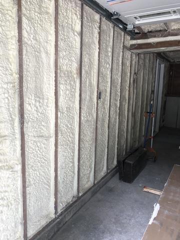 Triple H Insulation Heating Cooling Spray Foam Insulation Spray Foam On Interior Garage Wall