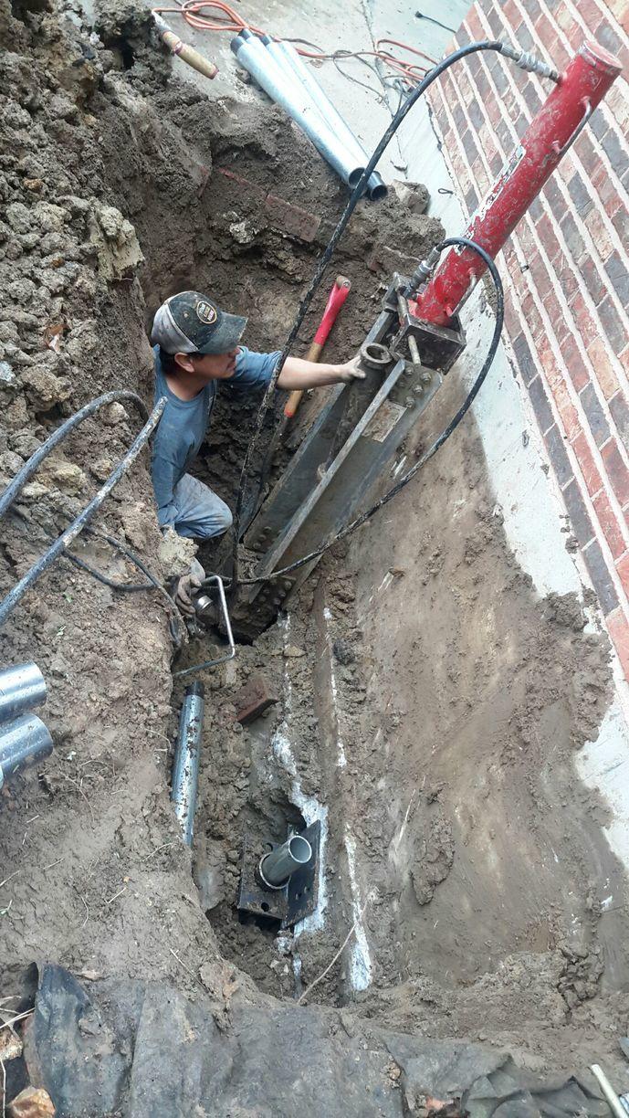Foundation Repair Push Piers Stabilize Cracked Foundation in