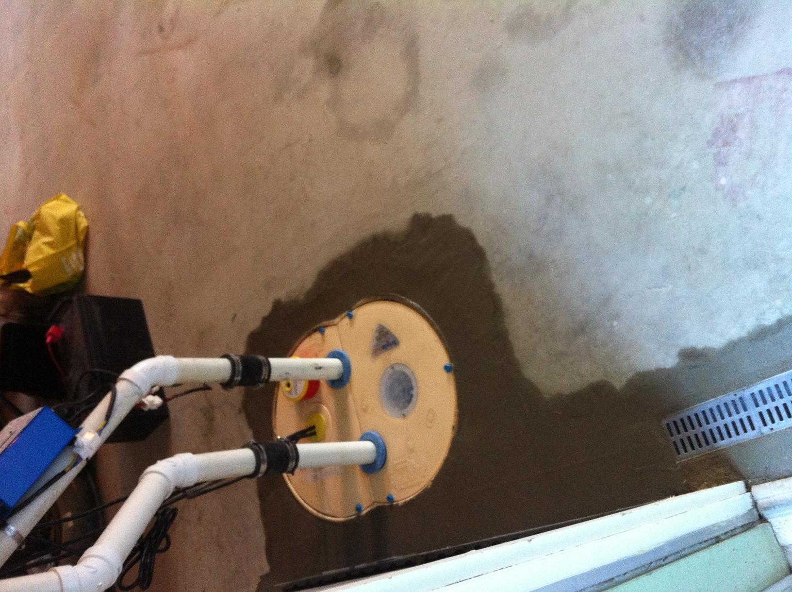 Basement Waterproofing Basement Waterproofing Trench drain next to