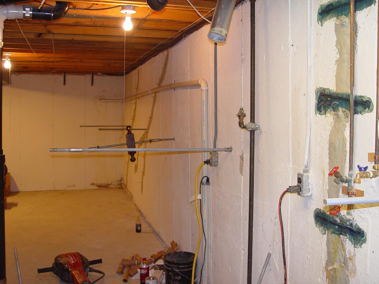Foundation Repair Basement Wall Anchoring Length View of Wall Anchoring