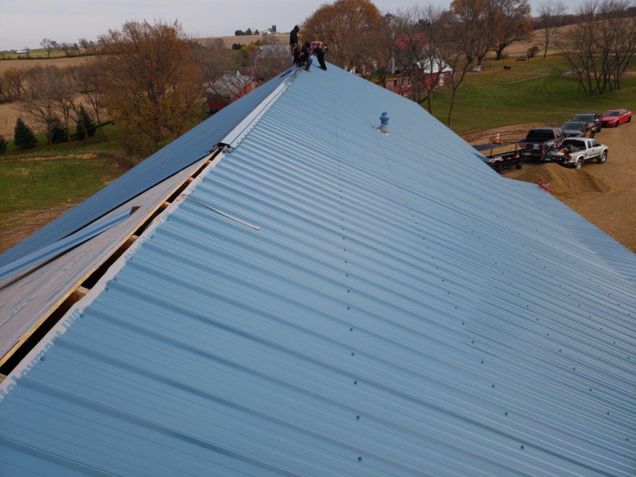 Metal Roofing Metal Roof On New Construction House In Rock City Il Roof Exhaust
