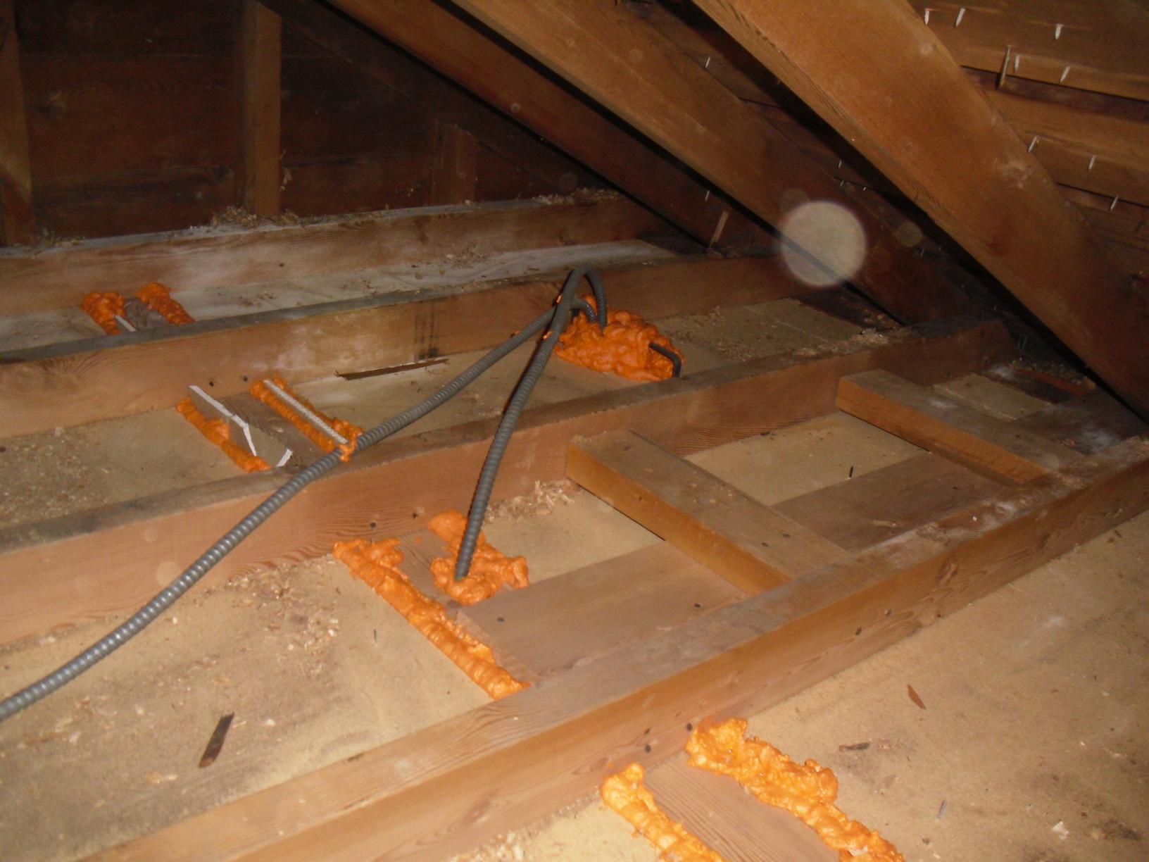 Spray Foam Insulation Air Sealing Throughout The Fox Valley Area Seal Wires And Top Plates