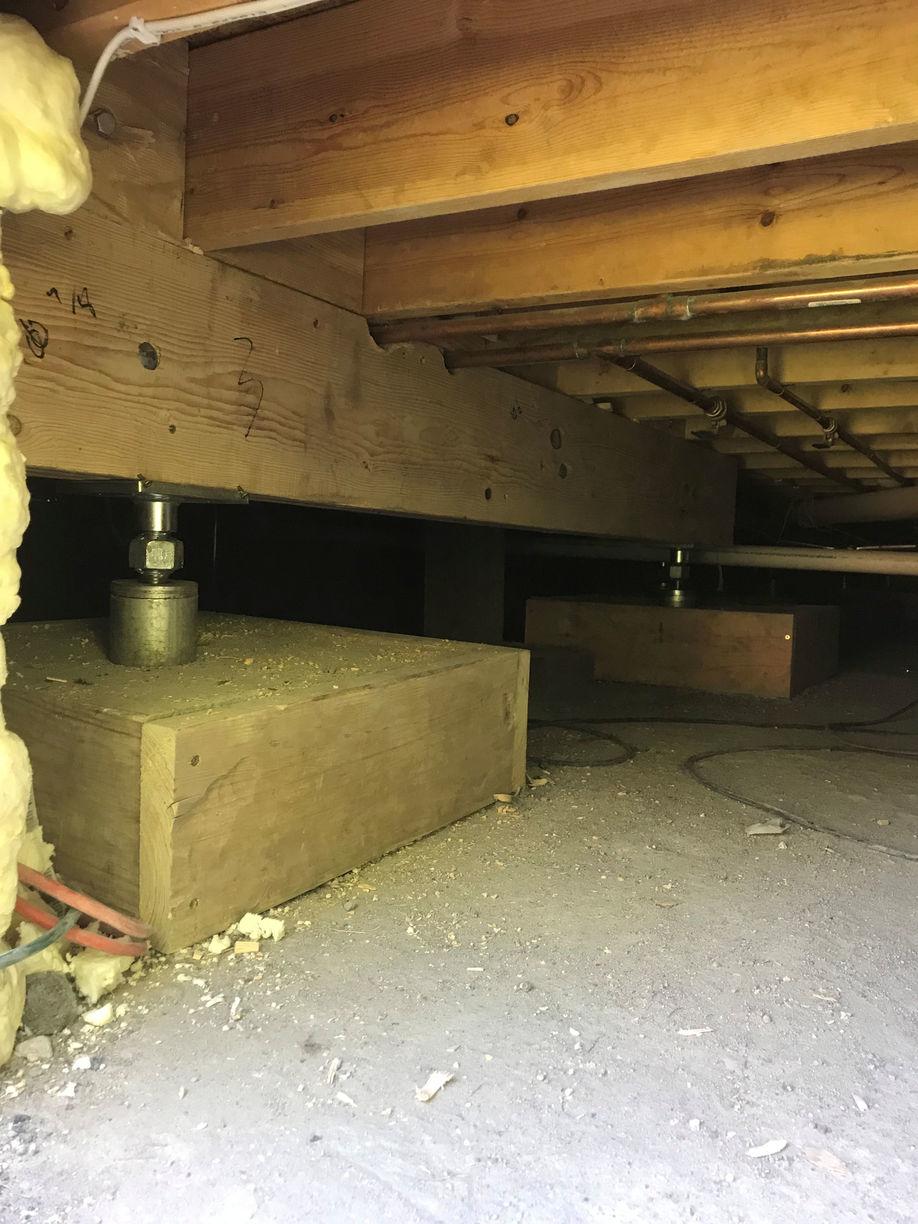 floor joists support jacks sagging floors mn inch