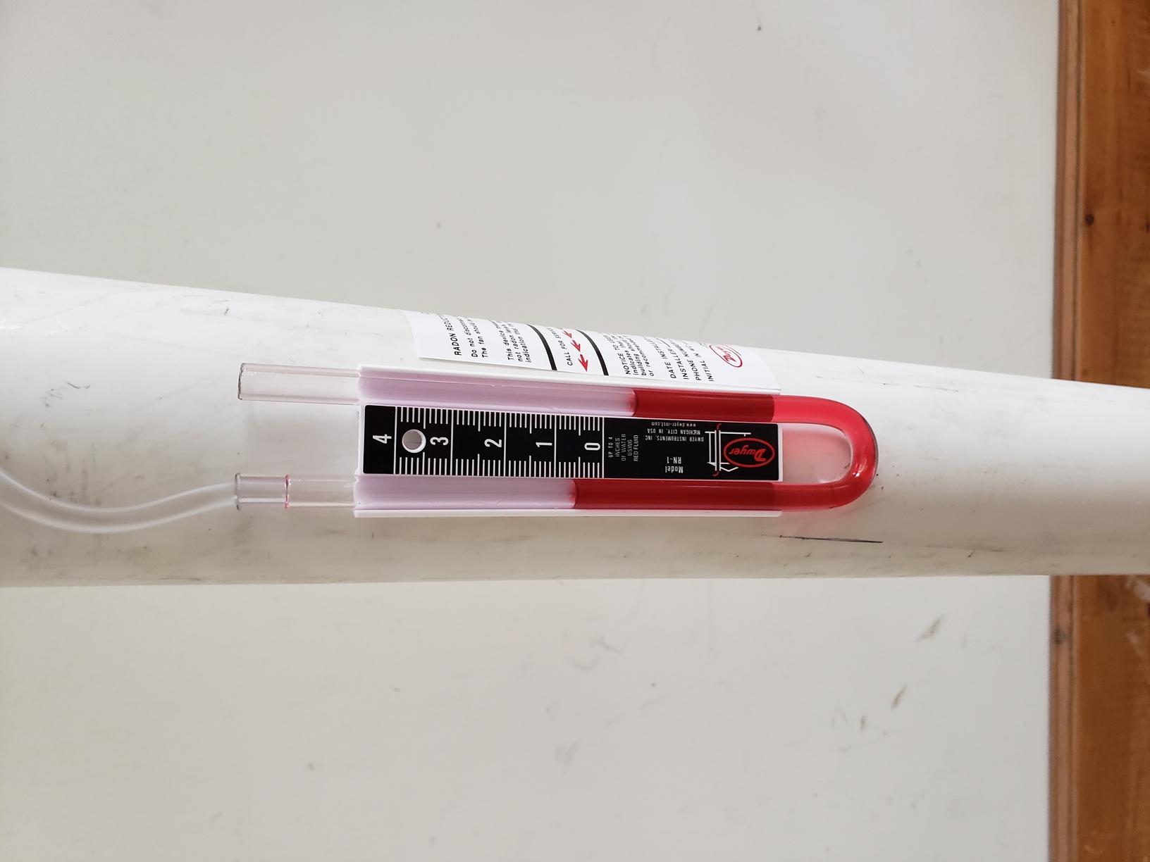 Radon Gas Mitigation Nashua, NH Radon System Radon manometer view