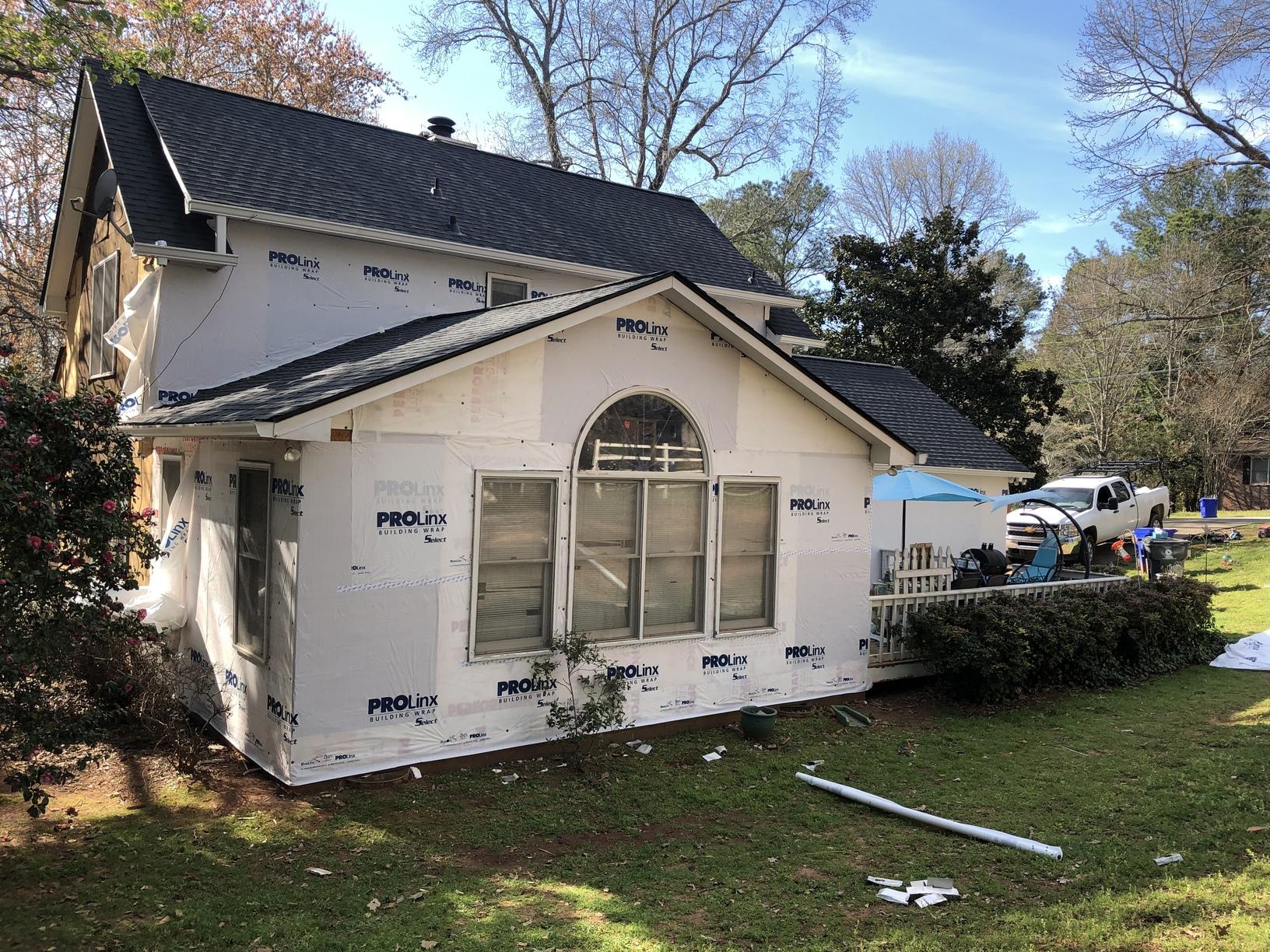 Siding Remodel siding and soffit Vapor barrier