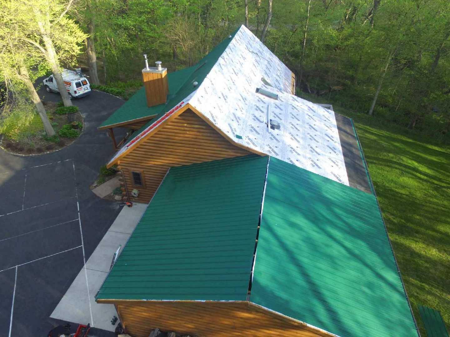 Metal Roofing - Green Metal Roof in Rockford, IL - Work From Above