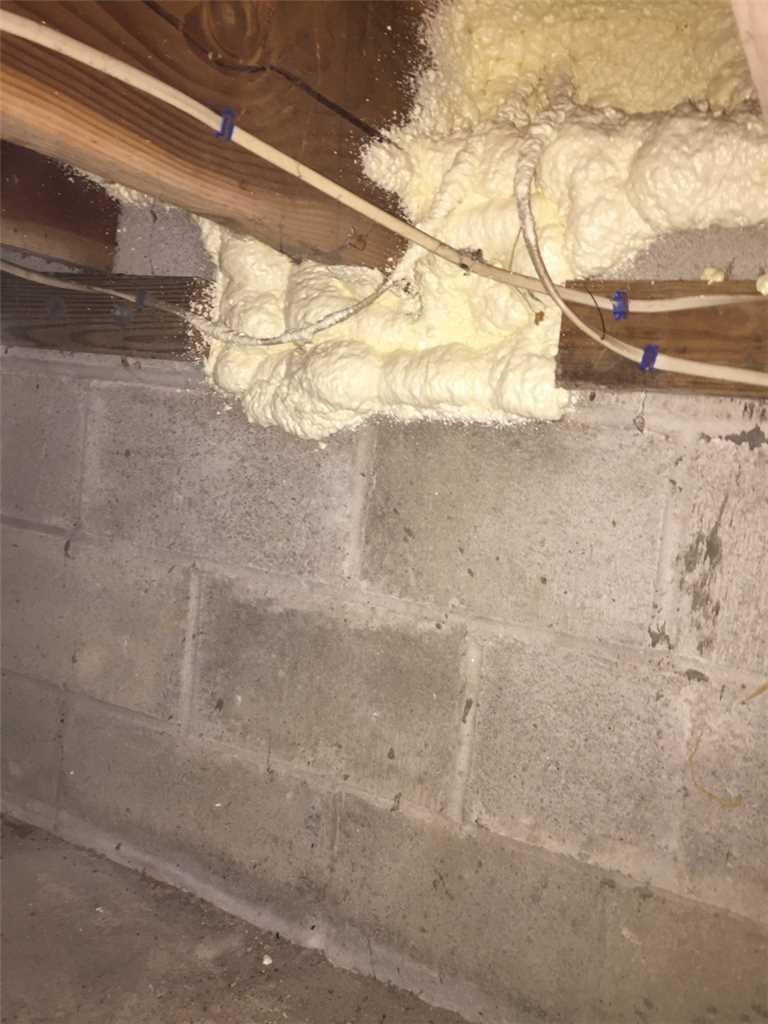 Moist Fiberglass Insulation In Southport Ct Crawlspace Air Gaps And Wires Insulated With Spray Foam Insulation