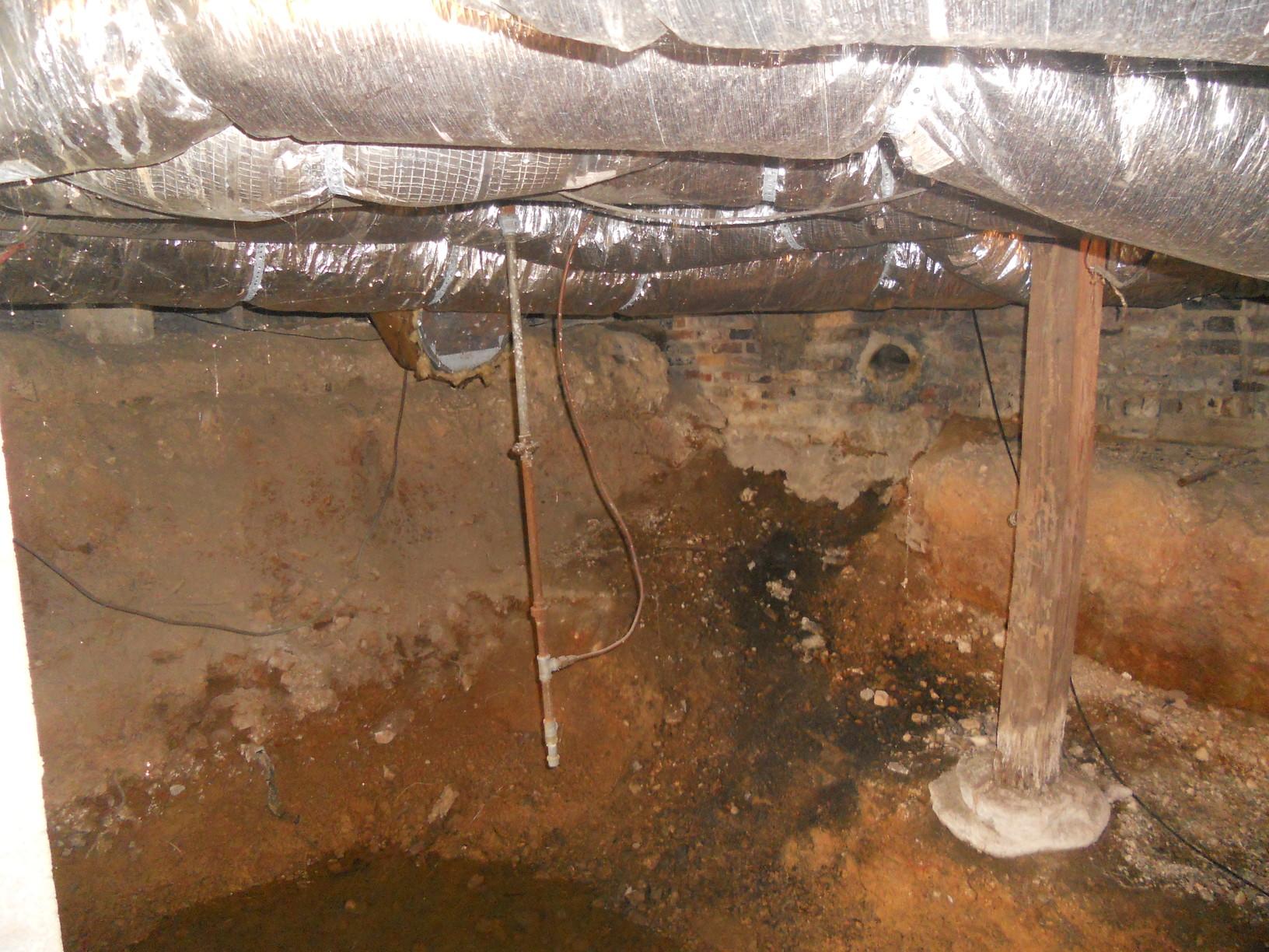 Crawl Space Repair Moisture Problem Solved in Crawl Space in