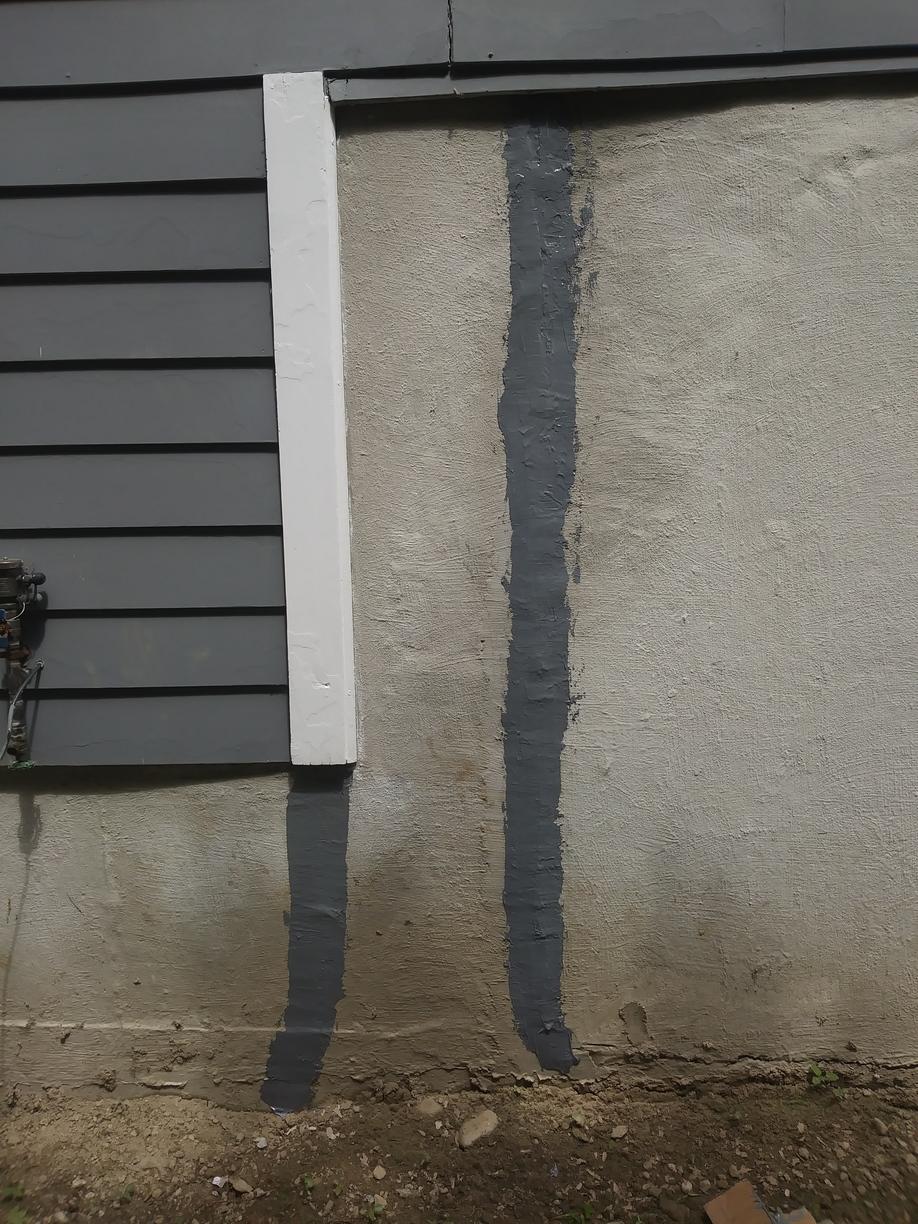 Settling Foundation on Hill, Nashua, NH Exterior Crack Seal