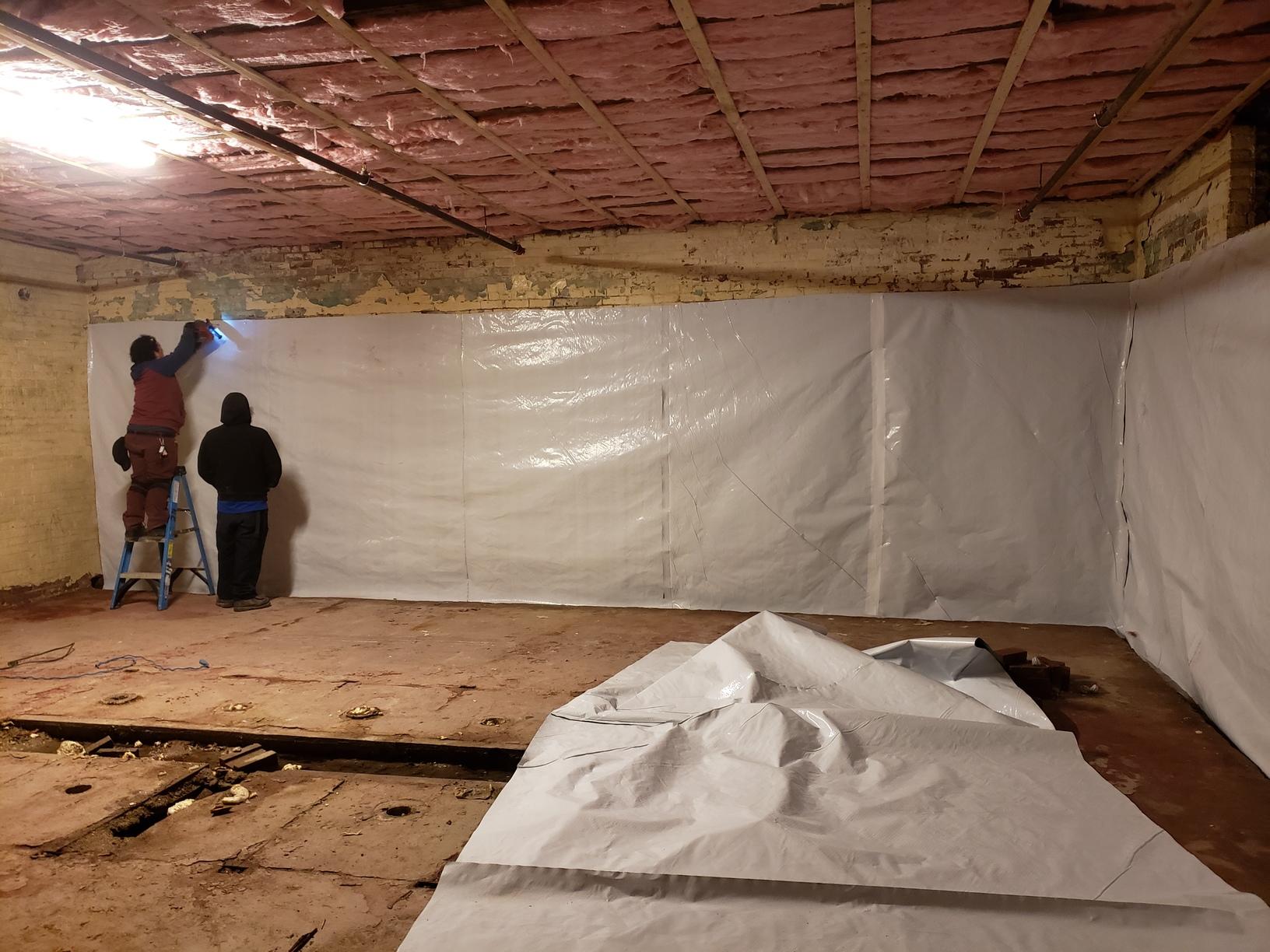 Apartment Building Waterproofing, Lowell, MA Installing Wall Vapor