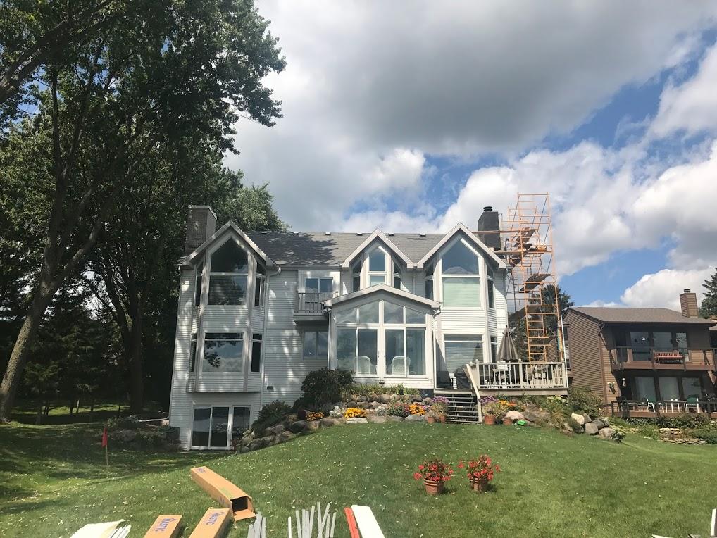 Exterior Transformation on Lake Mendota Home Progress Photo Exterior Transformation on Lake Mendota Home Progress Photo