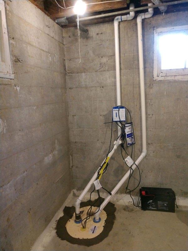 Basement Waterproofing D. Wermuth Basement Triplesafe Pump Install