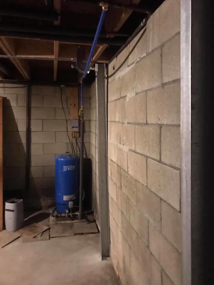 Foundation Repair Bowing Cinder Block Wall, Hillsborough, NH Bowing