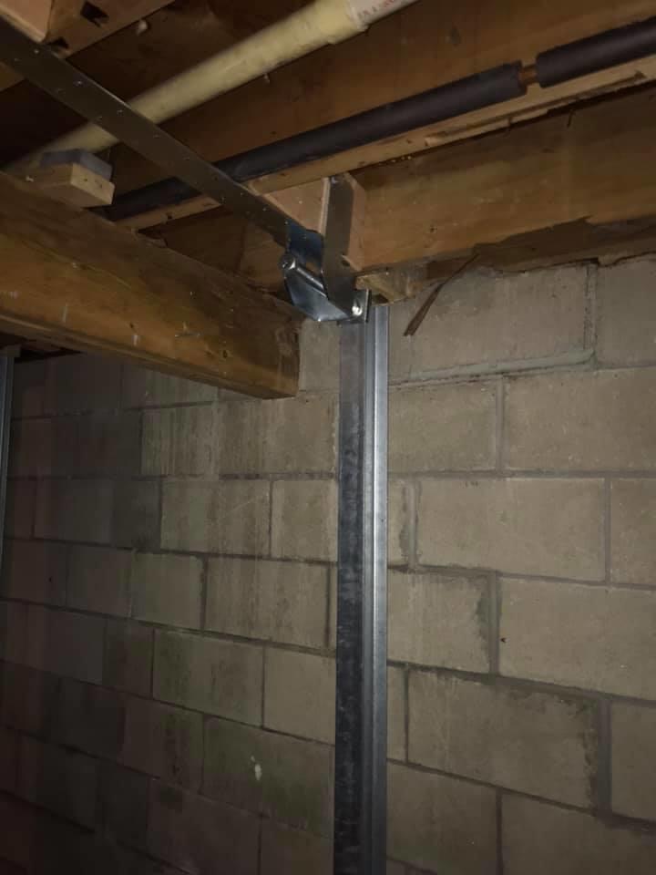 Foundation Repair Bowing Cinder Block Wall, Hillsborough, NH