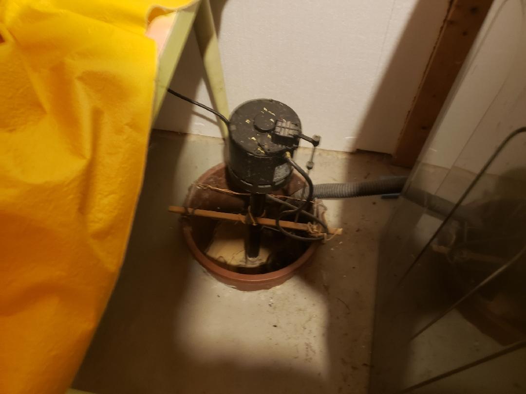 Basement Waterproofing Wet Basement in Ballwin, Missouri Old Sump Pump