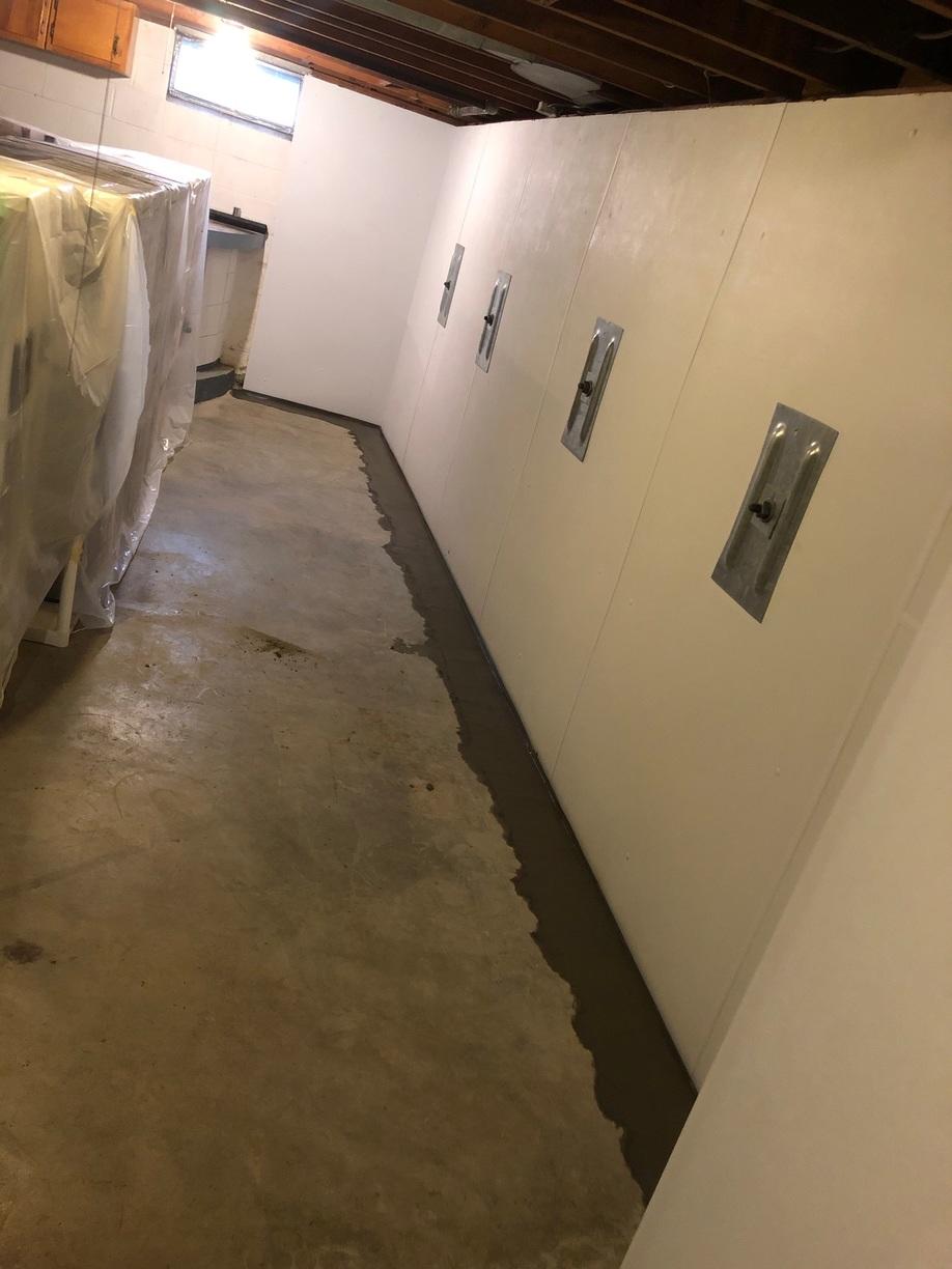 Basement Waterproofing Bowing Wall Solution with PowerBrace GeoLock