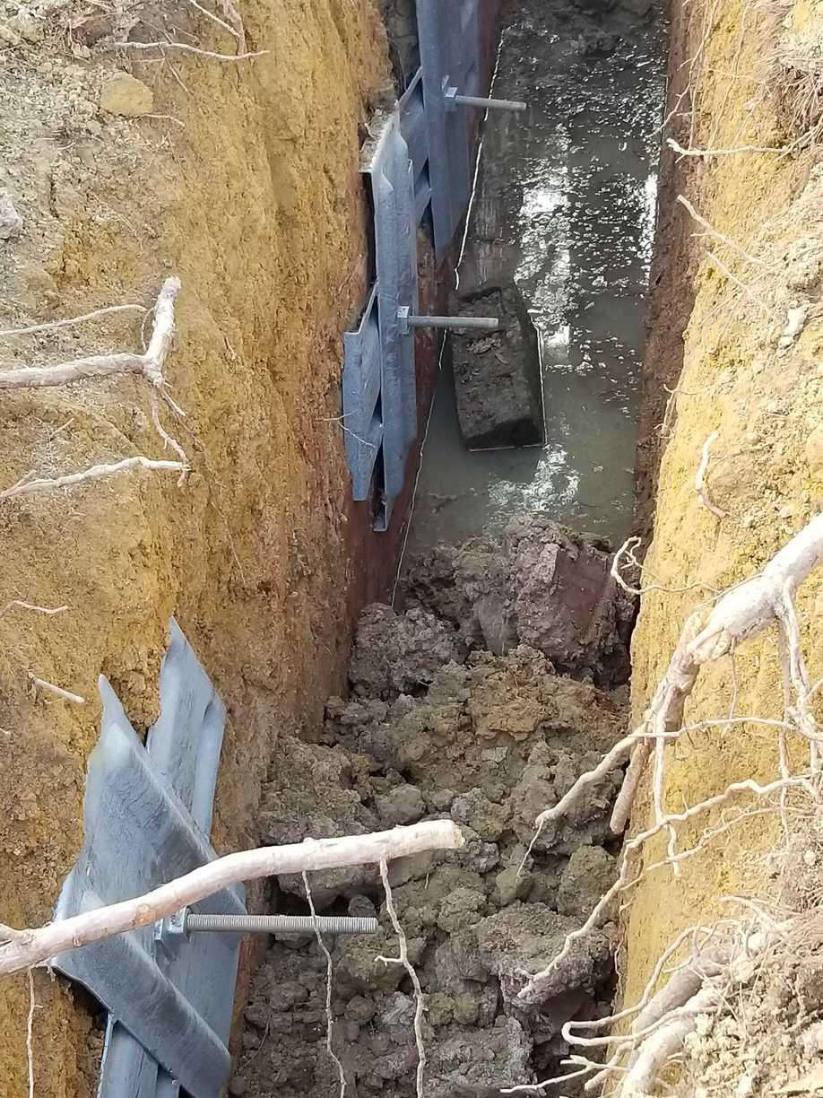 Wall Support in Pine Hall, NC Anchors Set in Trench