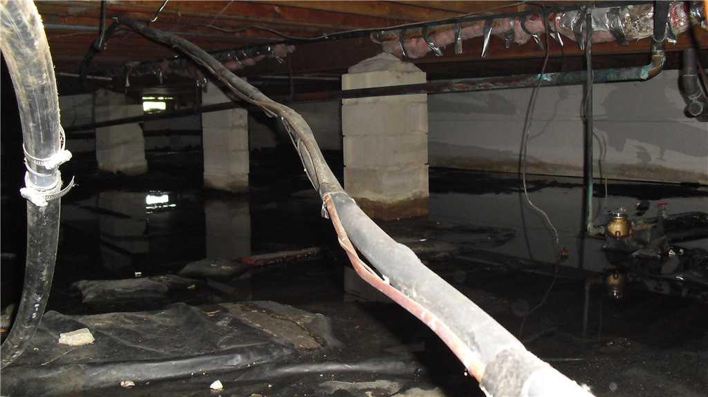 Basement Waterproofing Flooded Crawl Space Now Encapsulated with