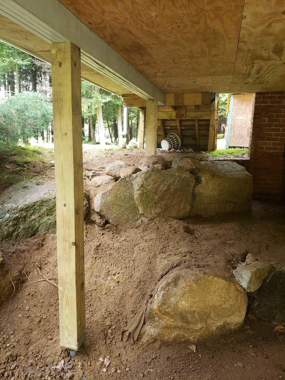 Foundation Repair EZ Post Deck Piers, Gilford, NH Finished Deck Piers