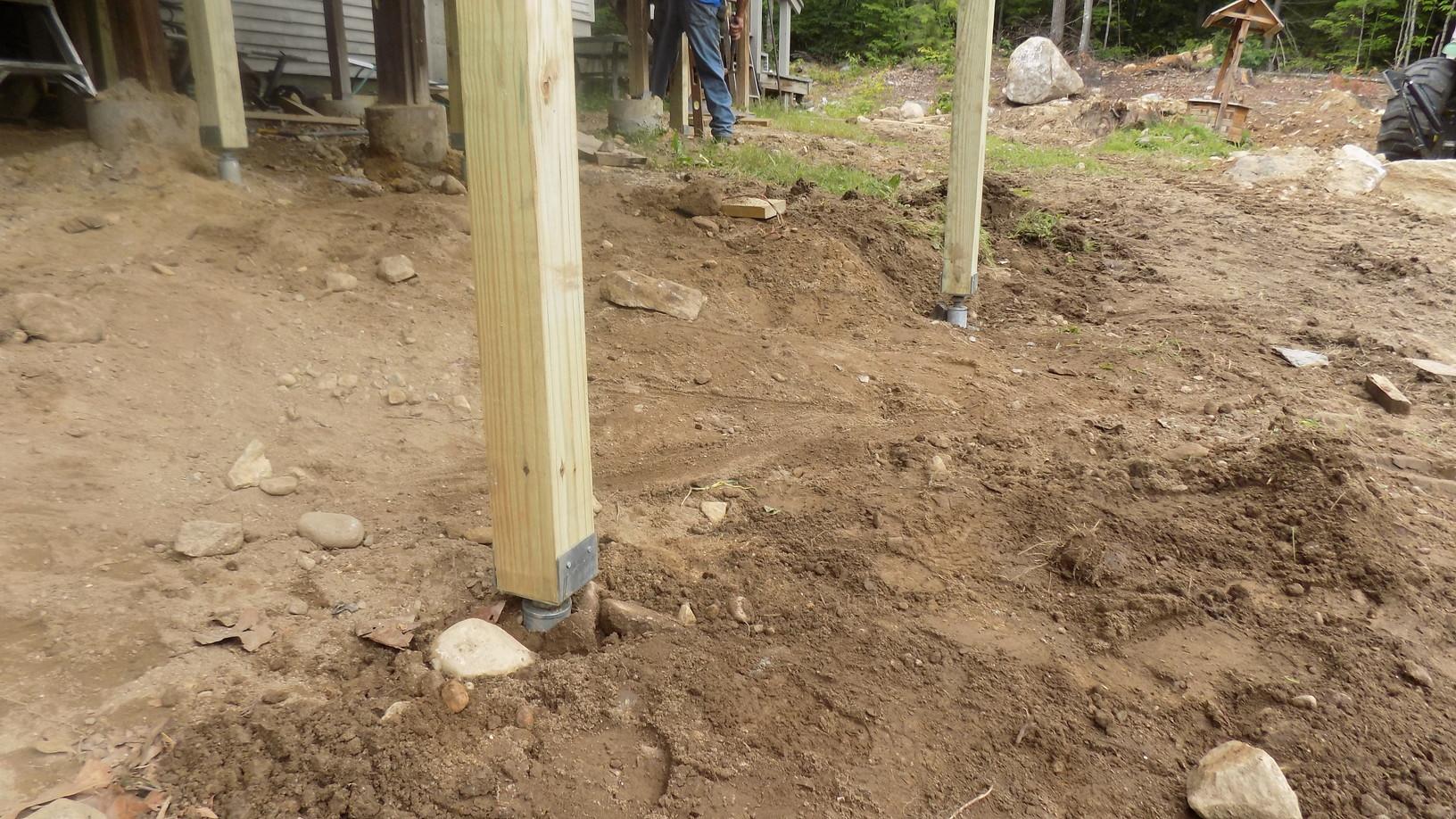 Foundation Repair Replacing Deck Post Piers, Dunbarton, NH EZ Post View