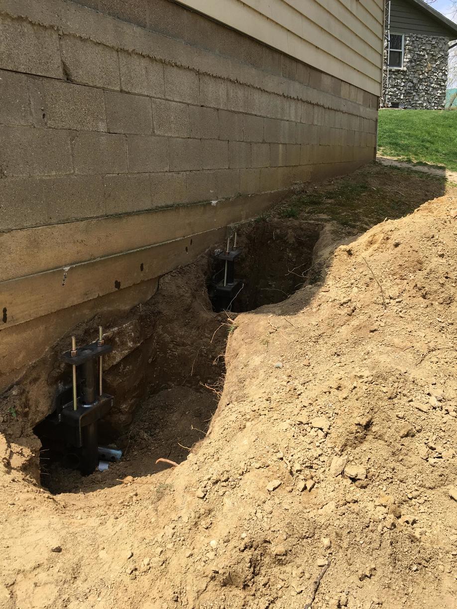 Foundation Repair Cracked Foundation in Rossville, IN Helical Pier