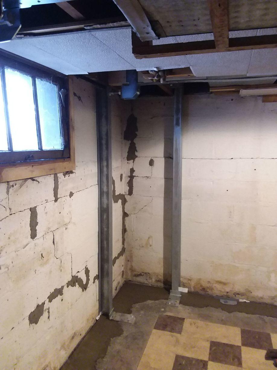 Crumbling and Cracked Basement Walls Stabilized in Duluth, MN PowerBrace™ Support System