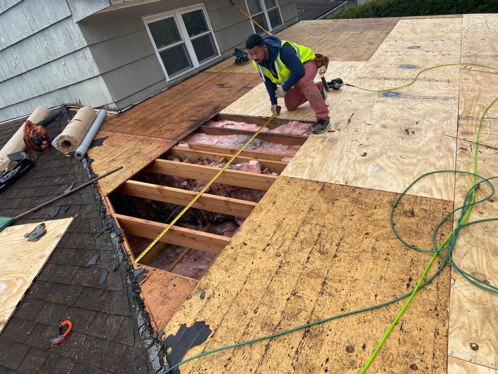 Roof Replacement In Springfield Township, NJ Removing The Old Plywood
