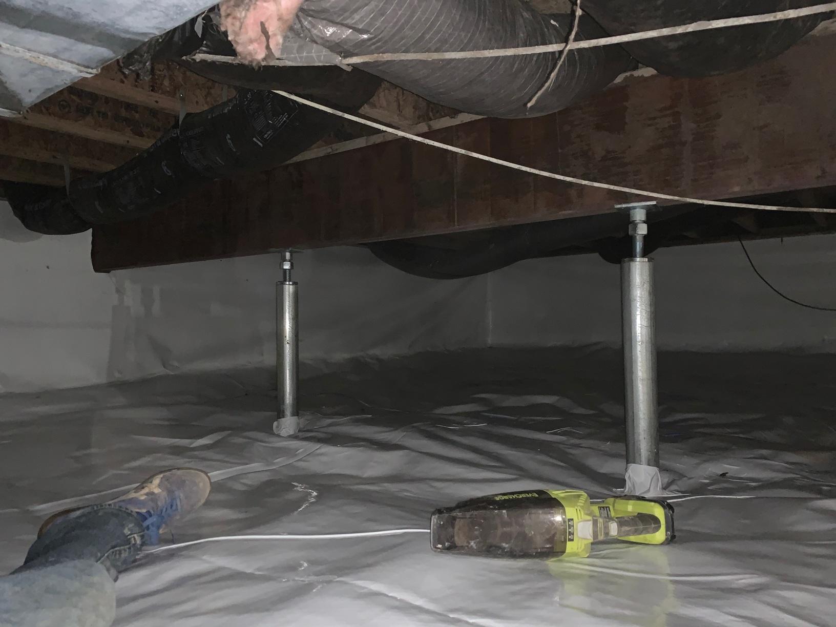 Crawl Space Repair Installing SmartJacks and Encapsulating a Crawl