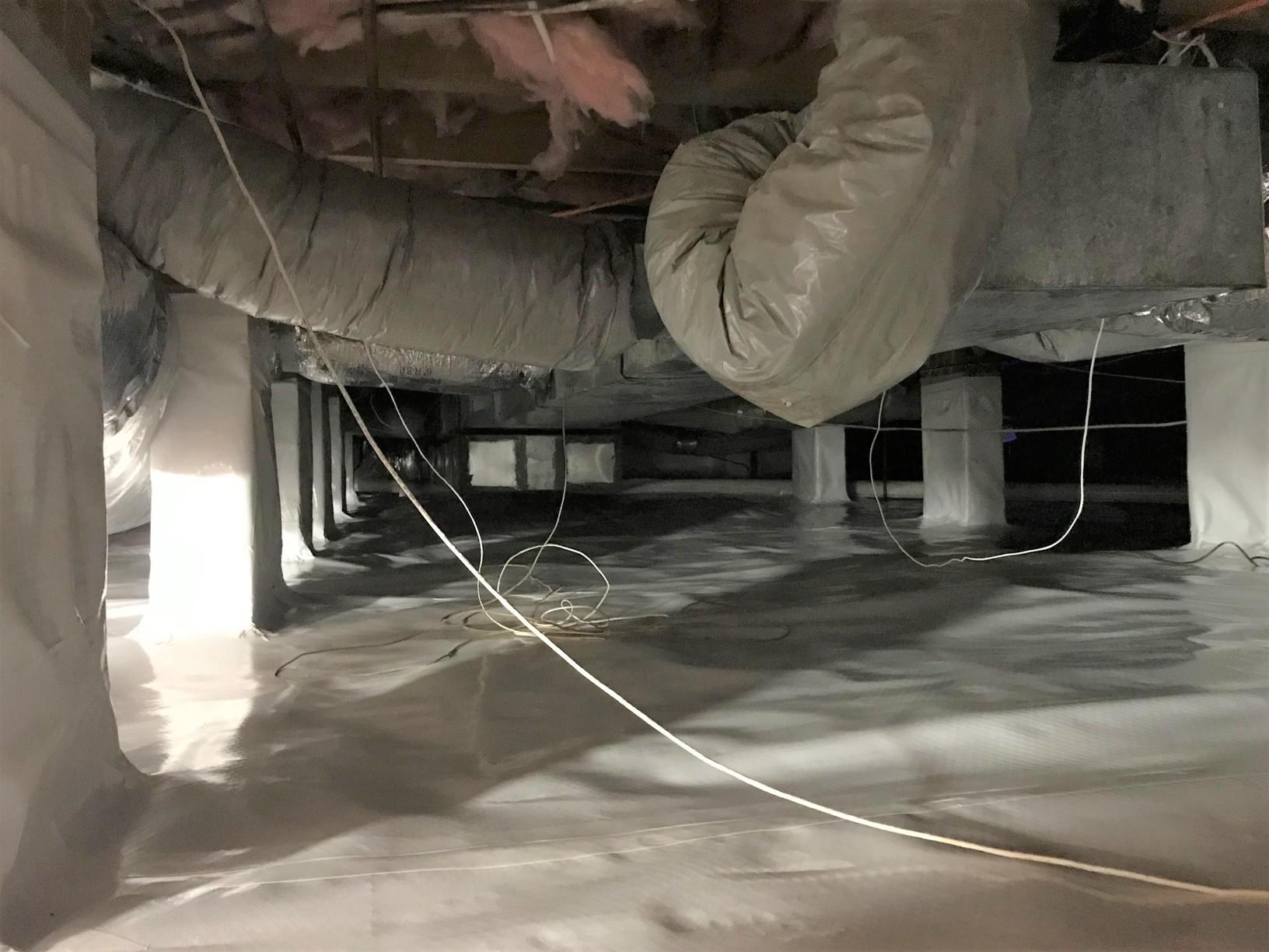 Sealing off Dirt Crawl Space in Greensboro, NC Vapor Barrier