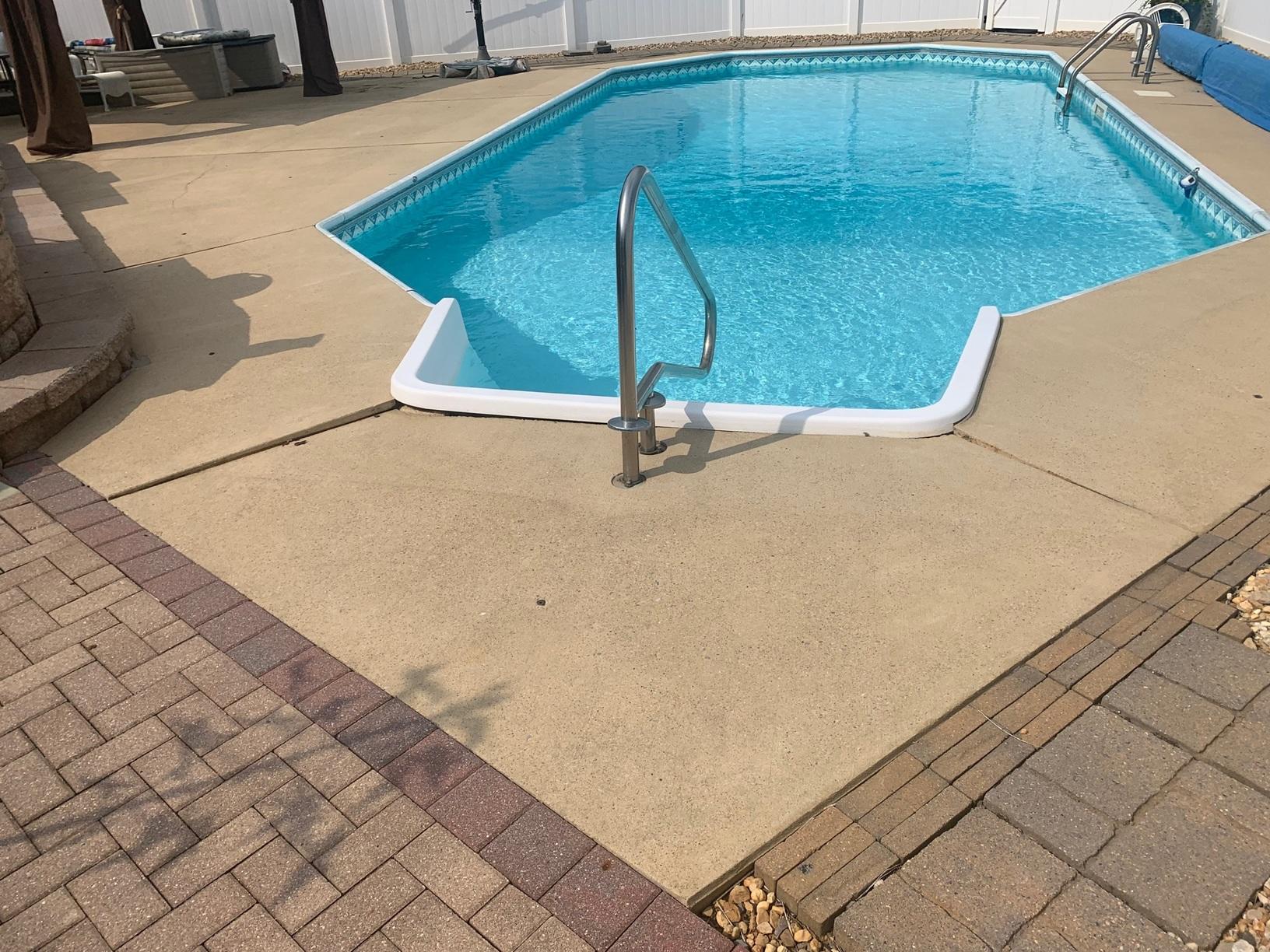 Concrete Leveling Waynesboro, VA Pool Deck Leveling Before