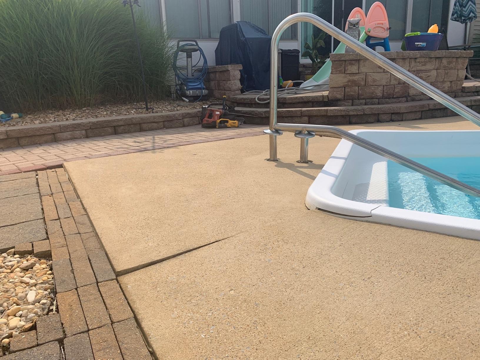 Concrete Leveling Waynesboro, VA Pool Deck Leveling Before