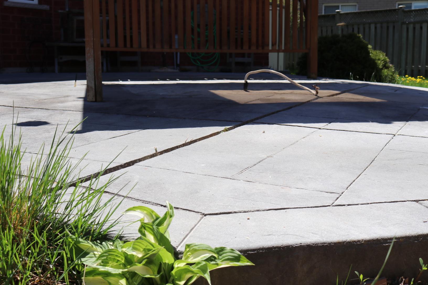 Sinking Concrete Problem Grows Worse in Brampton, Ontario Back Patio
