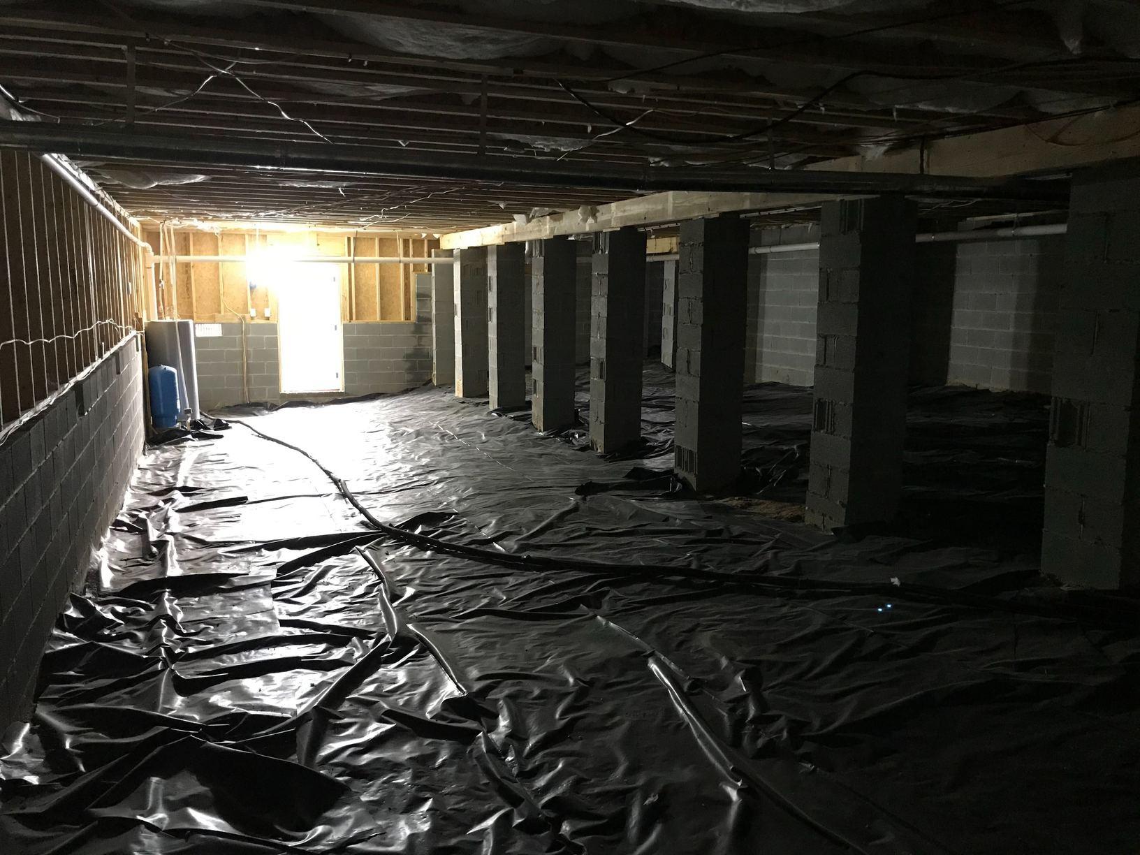 Crawl Space Repair Dehumidifying and Sealing Crawl Space in